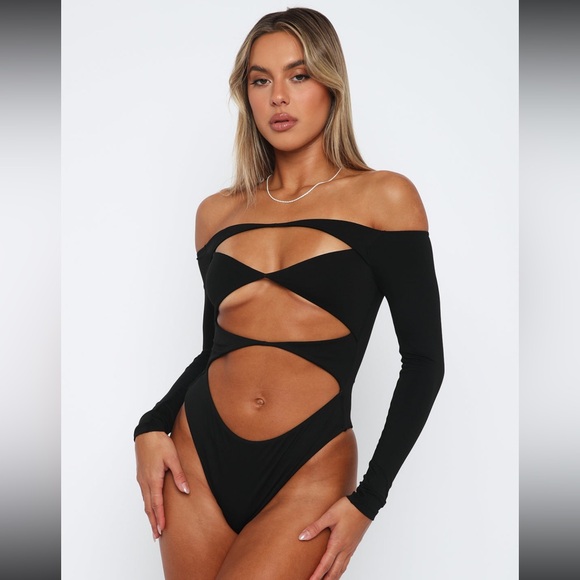 NWOT White Fox Just The Intro Bodysuit in black, size xs, - Picture 2 of 7